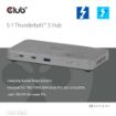 Obrázek Club3D hub Thunderbolt 5 5v1, 3x USB-C TB5, 1x USB-A, 1x8K60Hz, 3x 5K60Hz, certifikace Thunderbolt Share, 180W