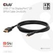 Obrázek Club3D Kabel USB-C na DisplayPort 2.1 DP54 Bi-Directional, 8K120Hz, 4K480Hz, 2m