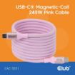 Obrázek Club3D Kabel magnetický USB-C, 240W PD3.1, 480 Mbps, 2m, růžová