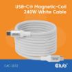 Obrázek Club3D Kabel magnetický USB-C, 240W PD3.1, 480 Mbps, 2m, bílá