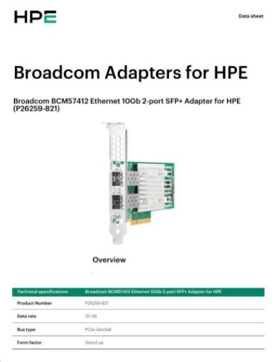 Obrázek Broadcom BCM57412 Ethernet 10Gb 2-port SFP+ Adapter for HPE (P26259-B21)