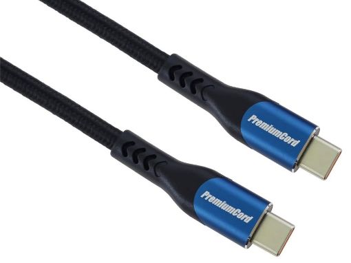 Obrázek PremiumCord USB-C kabel ( USB 3.2 GEN 2x2, 5A, 100W, 20Gbit/s ) 1m, bavlněný oplet