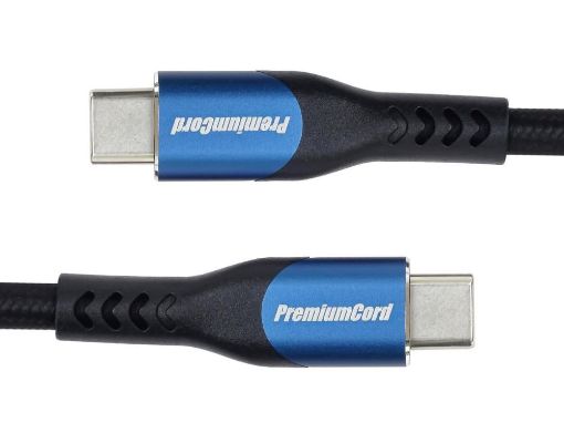 Obrázek PremiumCord USB-C kabel ( USB 3.2 GEN 2x2, 5A, 100W, 20Gbit/s ) 1,5m, bavlněný oplet