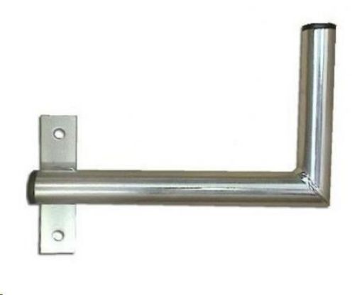 Obrázek Držák antény na zeď u okna s pásem, levé uchycení, galvanický zinek, délka 25cm, průměr 3,2cm