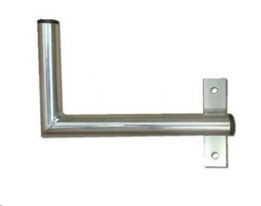 Obrázek Držák antény na zeď u okna s pásem, pravé uchycení, galvanický zinek, délka 25cm, průměr 3,2cm