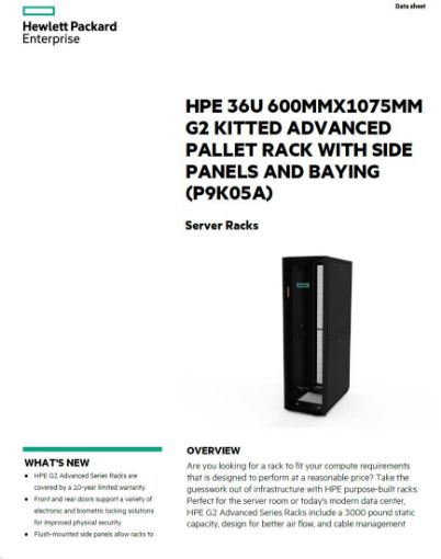 Obrázek HPE Rack 36U 600mmx1075mm G2 Kitted Advanced Pallet Rack with Side Panels and Baying