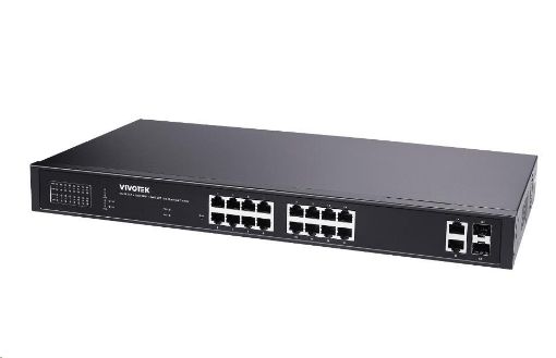 Obrázek Vivotek PoE switch AW-GEL-205A-260, 16xGE PoE(802.3af/at/bt, PoE budget 260W), 2xGbE RJ-45, 2xSFP 100M/1G slot