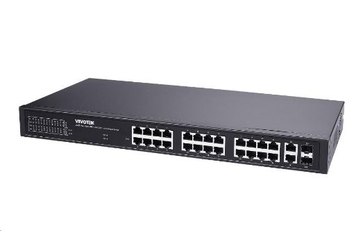 Obrázek Vivotek PoE switch AW-GEL-285A-380, 24xGE PoE(802.3af/at/bt, PoE budget 380W), 2xGbE RJ-45, 4xSFP 100M/1G slot