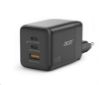 Obrázek ACER Adaptér 100W GaN charger, 3porty: 2x USB-C + 1x USB-A ports, EU a UK zástrčka, textilní obal, black