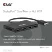 Obrázek Club3D hub MST (Multi Stream Transport) DisplayPort 1.4 na 4x DisplayPort, Quad monitor, 4x 4K30Hz, 8K30Hz