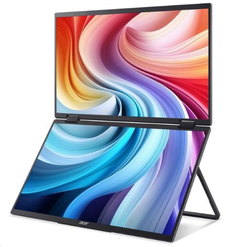 Obrázek ACER LCD PD193QEbmiuux DUAL SCREEN,47cm (18.5") FHD,100Hz,250nits,Vesa,Repro,Audio,HDMI,USB,Pivot,Black