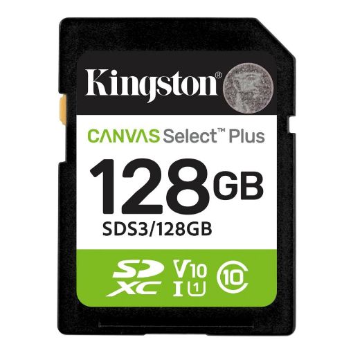 Obrázek Kingston SDXC karta 128GB Canvas Select Plus, U1, V10, A1