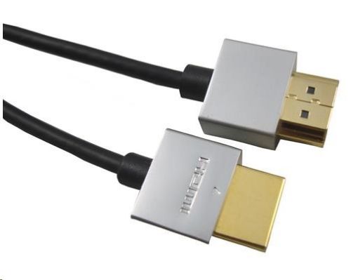 Obrázek PREMIUMCORD Kabel Slim HDMI kabel, 1m, High Speed + Ethernet (v1.4), zlacené konektory