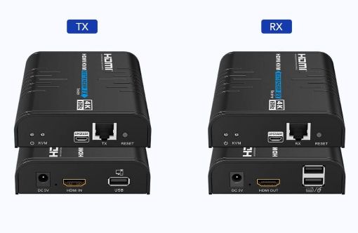 Obrázek PREMIUMCORD HDMI extender na 120m přes LAN, 4K@60Hz, přes IP, černá
