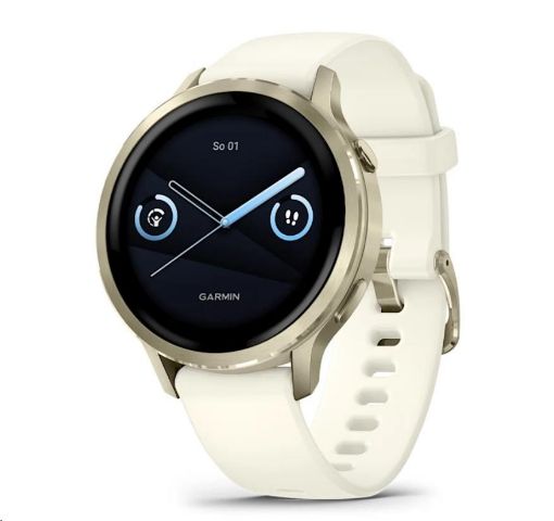 Obrázek Garmin Venu® 4 - 41 mm Lunar Gold / Bone silikonový řemínek