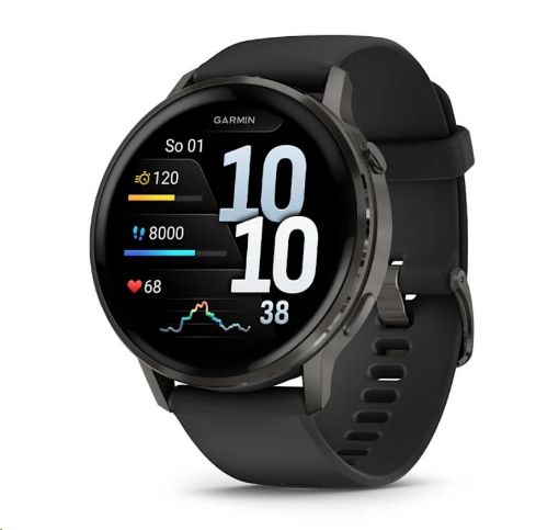 Obrázek Garmin Venu® 4 - 45 mm Slate a Černý silikonový řemínek