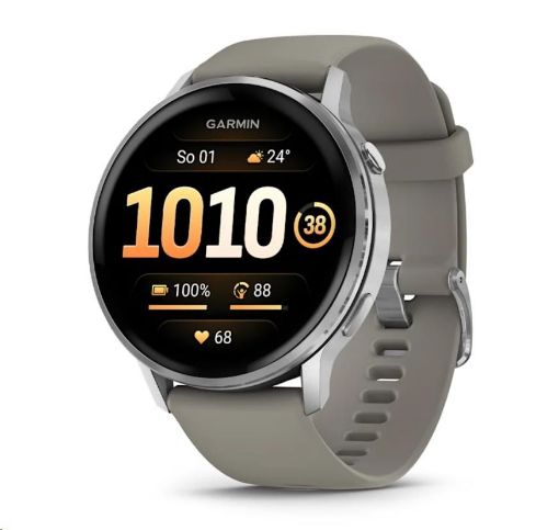 Obrázek Garmin Venu® 4 - 45 mm Silver / Silver Gray silikonový řemínek