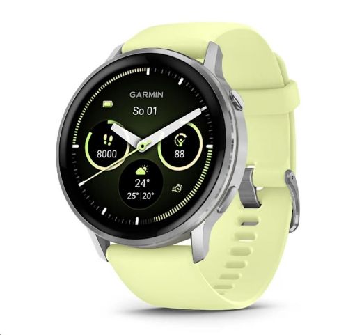 Obrázek Garmin Venu® 4 - 45 mm Silver / Citron silikonový řemínek