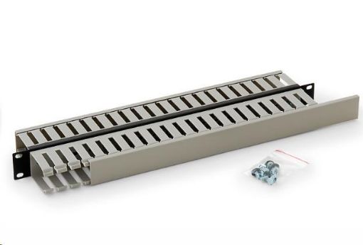 Obrázek TRITON 19" vyvazovací panel 1U oboustranná plastová lišta, šedá