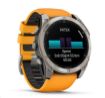 Obrázek Garmin - fenix® 8 – 51 mm, AMOLED Sapphire, Titanium s Orange/Graphite silikonovým řemínkem, EU