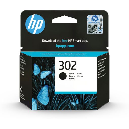 Obrázek HP 302 Black Original Ink Cartridge, , F6U66AE (190 pages)