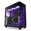 Obrázek NZXT skříň H6 Flow RGB dvoukomorová / MidT / 3x120mm RGB fan / 2xUSB 3.2 / USB-C / prosklená / černá
