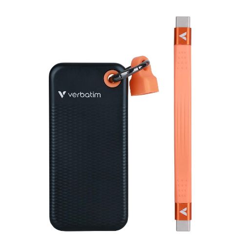 Obrázek VERBATIM Externí SSD Pocket SSD 2TB, USB-C 3.1, černá/oranžová