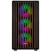 Obrázek EVOLVEO Panthera, skříň mATX, 6x ARGB ventilátor 120mm, dřevěný přední panel + skleněná bočnice