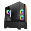 Obrázek Cooler Master case Elite 690 Wood, ATX, Průhledná bočnice, 3x 120mm ARGB Fan, Černá