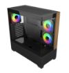 Obrázek Cooler Master case Elite 690 Wood, ATX, Průhledná bočnice, 3x 120mm ARGB Fan, Černá