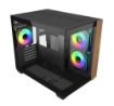 Obrázek Cooler Master case Elite 481 Wood, mATX, Průhledná bočnice, 3x 120mm ARGB Fan, Černá