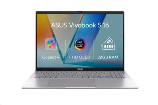 Obrázek ASUS NTB Vivobook S16 (S3607QA-OLED064W), X X1 26 100, 16" 1920x1200, 32GB, 1TB SSD, Adreno, W11 Home, Cool Silver