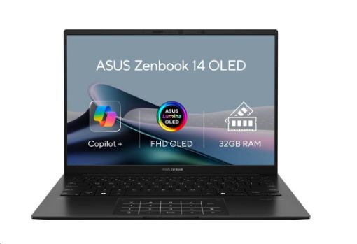 Obrázek ASUS NTB Zenbook 14 (UM3406KA-OLED282W), AI 5 340, 14" 1920x1200 OLED, 32GB, 1TB SSD, Radeon, W11 Home, Jade Black