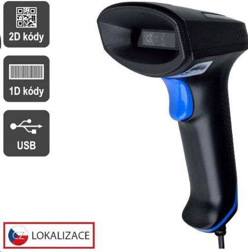 Obrázek Virtuos CCD 2D čtečka Virtuos HT-851A, USB, bez stojánku, černá