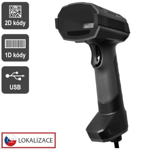 Obrázek Virtuos CCD 2D průmyslová čtečka HT-857, USB, tmavě šedá