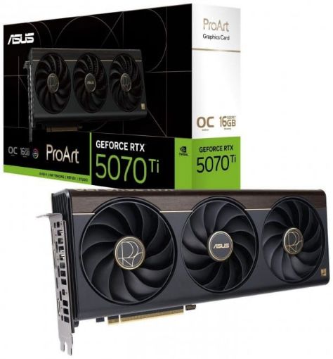 Obrázek ASUS VGA NVIDIA GeForce ProArt RTX 5070 Ti OC 16GB GDDR7, RTX 5070 Ti OC, 16GB GDDR6X, 2xDP, 1xHDMI, 1x USB-C