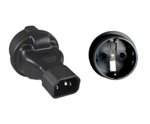 Obrázek Adaptér IEC C14 na SCHUKO CEE 7/3 napětí 230V, 10A