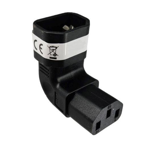 Obrázek Adaptér vertikálně úhlový IEC C13 na IEC C14 napětí 230V, 10A