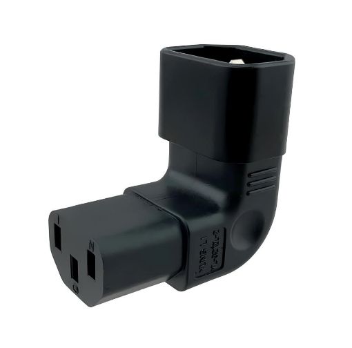 Obrázek Adaptér vertikálně úhlový IEC C13 na IEC C14 napětí 230V, 10A