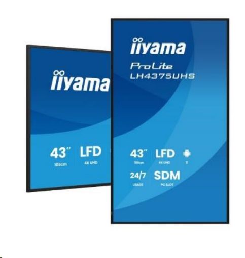 Obrázek iiyama ProLite LH4375UHS-B2AG, 4K, USB, RS232, Ethernet, Wi-Fi, Android, kit (RS232), black