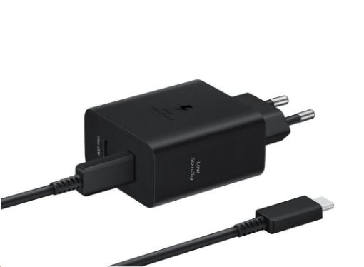 Obrázek Samsung Dual USB-C 50W Cestovní nabíječka + USB-C Datový Kabel Black