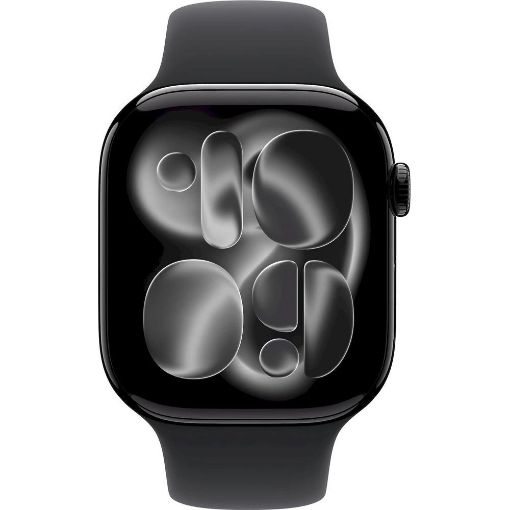 Obrázek Apple Watch Series 11 GPS + Cellular 46mm Jet Black Aluminium Case with Black Sport Band - M/L