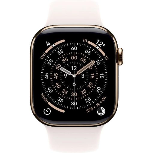 Obrázek Apple Watch Series 11 GPS + Cellular 46mm Gold Titanium Case with Light Blush Sport Band - S/M