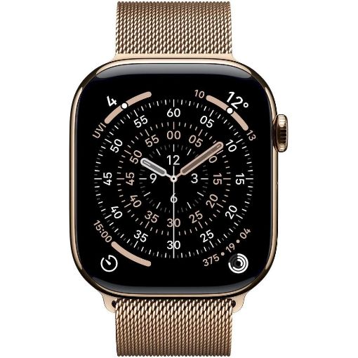 Obrázek Apple Watch Series 11 GPS + Cellular 46mm Gold Titanium Case with Gold Milanese Loop - M/L