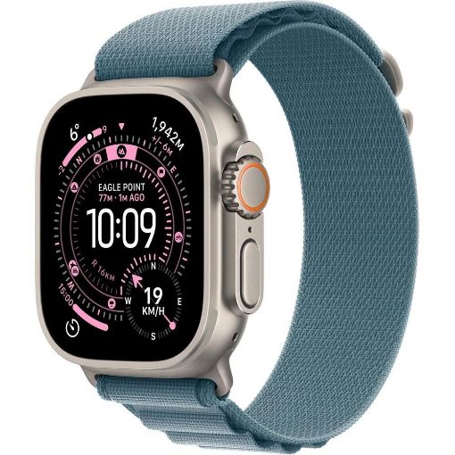 Obrázek Apple Watch Ultra 3 GPS + Cellular 49mm Natural Titanium Case with Light Blue Alpine Loop - Large