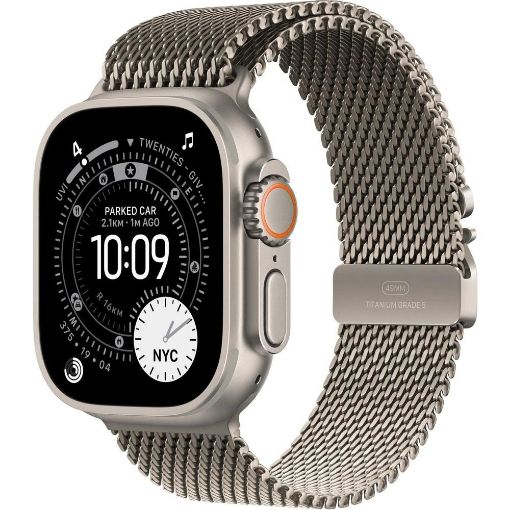 Obrázek Apple Watch Ultra 3 GPS + Cellular 49mm Natural Titanium Case with Natural Titanium Milanese Loop - Medium