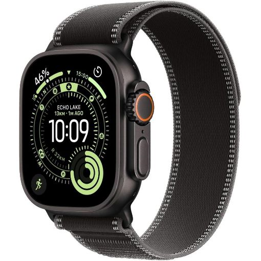 Obrázek Apple Watch Ultra 3 GPS + Cellular 49mm Black Titanium Case with Black/Charcoal Trail Loop - S/M