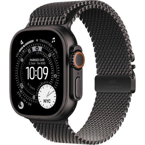 Obrázek Apple Watch Ultra 3 GPS + Cellular 49mm Black Titanium Case with Black Titanium Milanese Loop - Medium