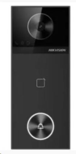 Obrázek Hikvision DS-KV6114-WBE1, Jednotlačítkový IP dveřní interkom, 4MPx kamera, čtečka karet, Wi-Fi, Bluetooth