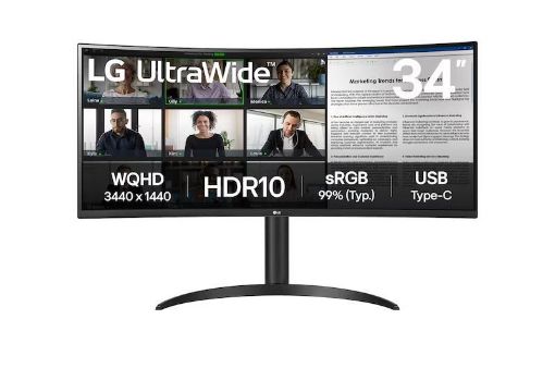 Obrázek LG MT VA LED 34" 34WR55QK - VA panel, 3440x1440, 2xHDMI, DP, USB-C, USB 3.0, zakriven, nast vyska
